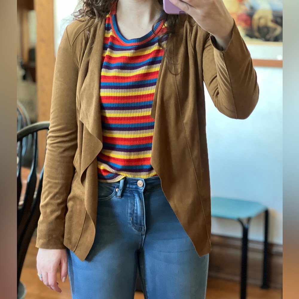 Mango brown suede lightweight jacket